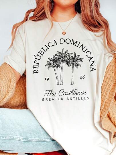Dominin Republic Shirt, Republi Dominina T-Shirt, Uni220G Heavyweight Cotton T-Shirt For Women – Women's Top – Made From Premium Thick Cotton That's Soft Yet Sturdy, Offering Breathable Comfort All Day. Ideal For Daily Wear, School, Vacation, Outdoor Adventures, Or Pairing With Layers In Cool Weather. A Stylish And Practical Choice For Streetwear, Lounging, Or Active Days.
