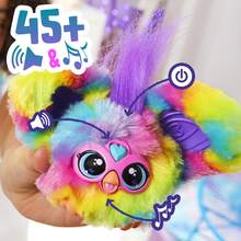 Hasbro Furby Furblets Ray-Vee Mini Friend, 45+ Sounds, Electronica Music & Furbish Phrases, Electronic Plush Toys, Rainbow, Back To School Gifts, Ages 6+