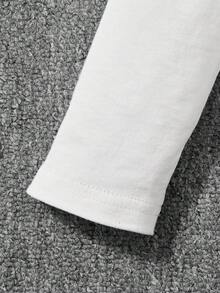 Girls' Polo Shirt, Casual Elegant Ruffle Embroidery Peter Pan Collar Children Long Sleeve T-Shirt, Suitable For 3-12 Years Old Girls, Elementary School Uniform, Preppy Style Collared Long Sleeve Top, Spring Autumn Winter Outerwear - White - View 8