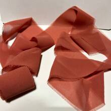 1 条手工撕扯雪纺丝带，100% 涤纶，波西米亚风格，适用于婚礼鲜花、DIY 装饰、礼品包装、派对装饰、邀请函