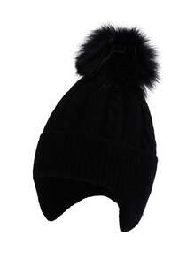 1 件儿童针织帽，带绒球，保暖护耳帽，适合男孩和女孩，秋冬 - 1PC - 查看 10