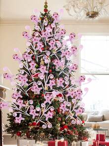 1/2/4/6 buc Crăciun roz turtă dulce om de zăpadă ramură decorare brad de Crăciun decorare turtă dulce Crăciun sărbătoare decorare casă decorațiuni de Crăciun camera decor iarnă