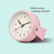 1pc Minimalist 3-Inch Metal Rotary Alarm Clock, Silent Quartz Analog Desk Digital Clock (Suitable For Living Room, Bedroom, Office Decor) Home Decor Room Decor - Multicolor - View 11