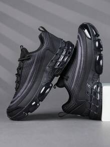 Men's Low-Top Sneakers, Casual Running Shoes, Jogging Shoes, Men's Walking Shoes, Fashionable Gradient Red Footwear, Tennis Shoes, Streetwear - Black - View 5