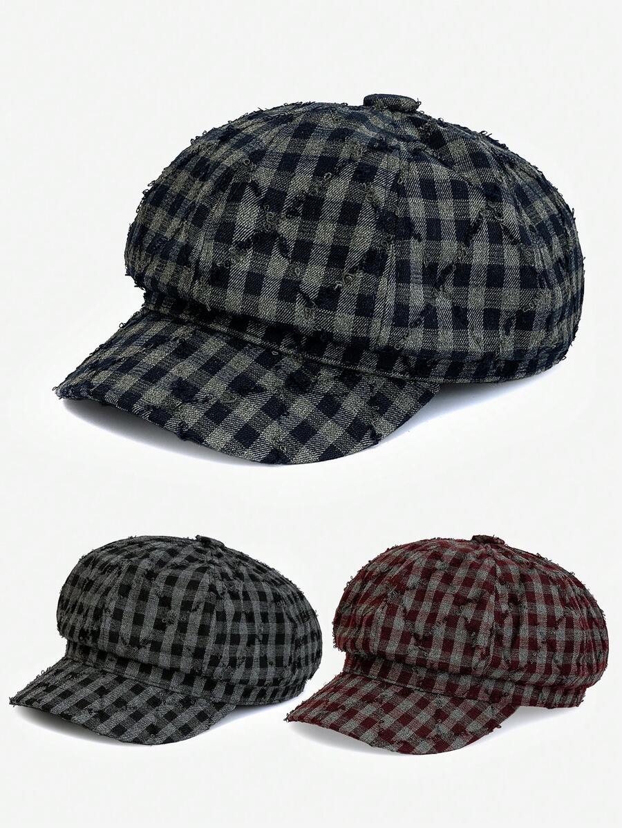 1pc Unisex Vintage Distressed Beret Hat, Fashionable And Versatile, Suitable For Men And Women, Autumn/Winter Outdoor Street Style, Great As A Gift