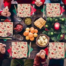 20pcs Colourful Tropical Leaf Print Napkins Santa Claus Gift Printed Napkins Christmas Birthday Party Party Holiday Party Decoration Supplies