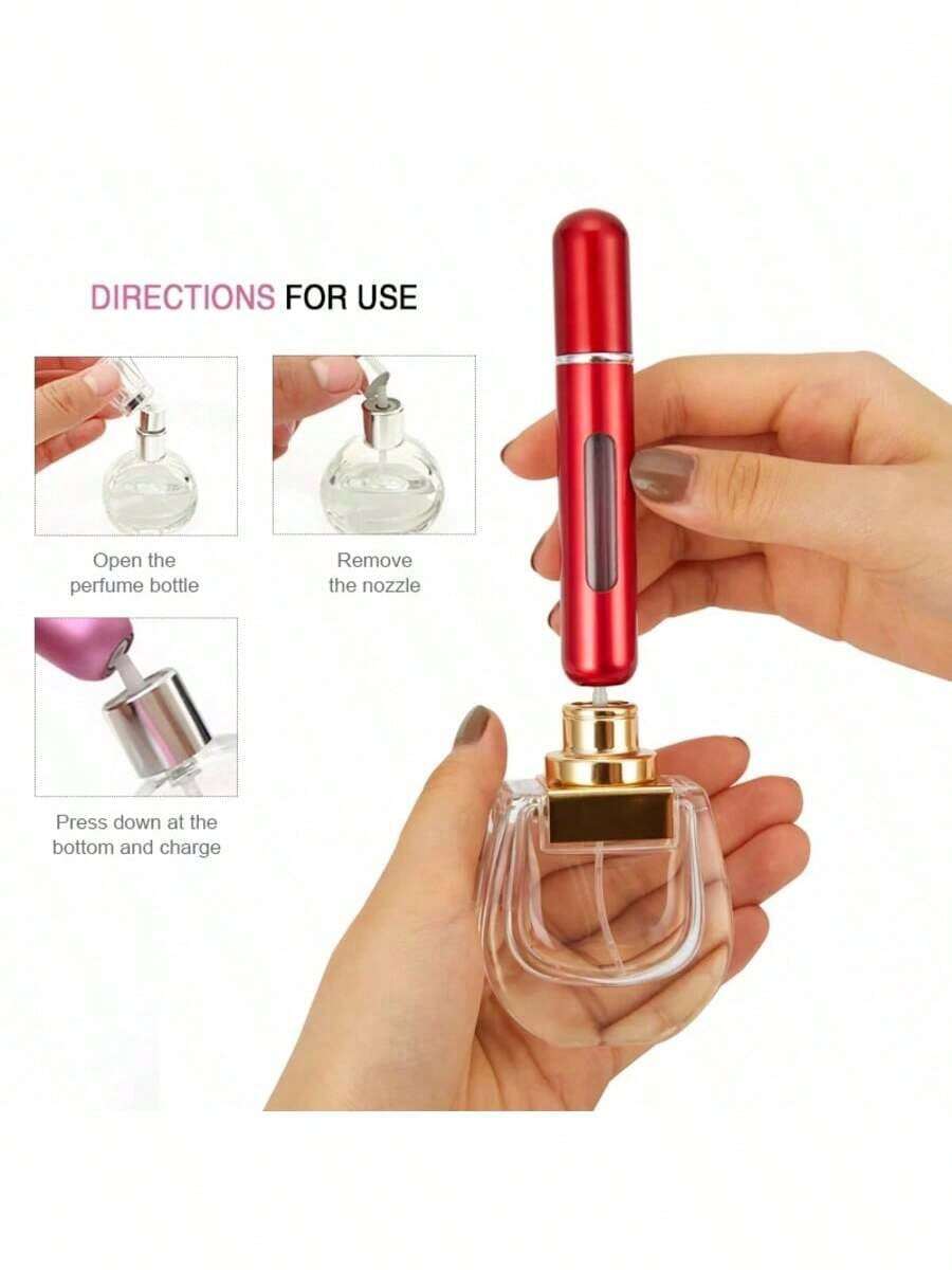 1pc 8ml Refillable Perfume Bottle, Portable Mini Spray Bottle For Travel And Outing, Living Room Home Bedroom Bathroom House Decor, Travel Stuff, Wedding, Party, Birthday, Gifts For Men Mom Dad Friends - Multicolor - View 1