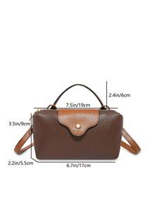 Mini New Fashion Handbag With Contrast Color Design, Made Of Waterproof Nylon Fabric, Includes Shoulder Bag, Square Bag And Vegetable Basket Bag, Suitable For Commuting, Parties And Vacations In Winter - Coffee - View 3