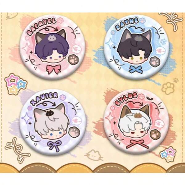1pc New Q-Version Love And Deep Space Doujinshi Meow Home Series Peripheral Collection, Badge Keychain, Birthday Gift - Christmas Gift - Halloween Gift - Perfect Gift - Gift