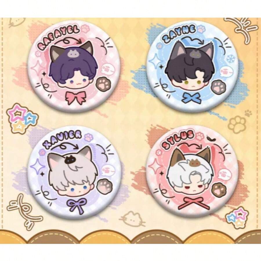 1pc New Q-Version Love And Deep Space Doujinshi Meow Home Series Peripheral Collection, Badge Keychain, Birthday Gift - Christmas Gift - Halloween Gift - Perfect Gift - Gift - Multicolor - View 1