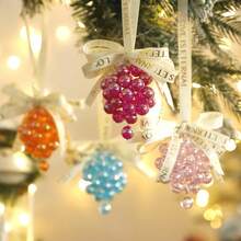 1 buc Ornament de Crăciun cu Mărgele de Struguri - Struguri cu Mărgele de Cristal cu Panglică, Ornamente de Crăciun Agățate, Ornamente de Crăciun Colorate, Decor pentru Casa de Sărbători, Articole pentru Petrecere de Crăciun, Șemineu de Iarnă, Poliță, Decorațiune pentru Fereastră, Decorațiune pentru Petrecere de Crăciun