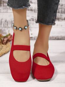 Mocassini piatti da donna con punta quadrata, in maglia a righe, traspiranti, adatti per stile preppy, punk, bohémien, casual, sexy, ideali per uso all'aperto, casa, ufficio, feste, matrimoni, in tutte le stagioni