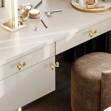 优雅黄铜蝴蝶结抽屉拉手 - 光滑橱柜门把手，适用于家居装饰，包括安装硬件橱柜和抽屉把手橱柜门把手 - 彩色 - 查看 9