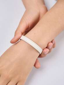 1 件时尚皮革手链，简约装饰腕带，可调节珠宝，适合日常佩戴，高品质圣诞礼物