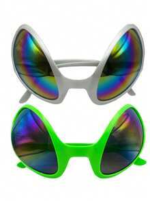 4pcs/Set Holiday Party Fun Cosplay Alien Halloween Valentine's Day Gift Glasses + Headband Mask Makeup Ball Party Gloves Hair Accessories Costume Props, New Glitter Sequin Christmas Party Stage Outfit