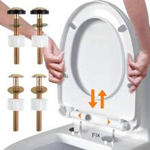 2/4Pcs Universal Toilet Seat Screws, Steel Toilet Seat Hinge Bolts And Nuts, Heavy Duty Toilet Seat Fastener With Plastic Nuts And Metal Washers, Toilet Hardware Replacement For Top Mount Toilet Seat Hinges / Water Tank Bathroom Bathroom Accessories Bathroom Tools - Multicolor - View 2
