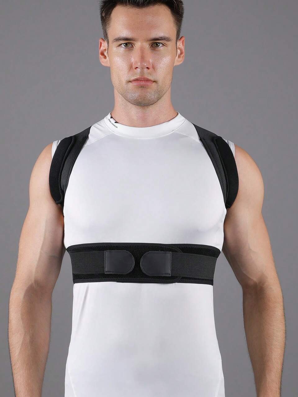 VBOSI (Suggest Sizing Up) Adjustable Back Support Shoulder Posture Corrector Belt, Unisex Fitness Accessory