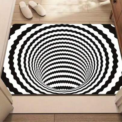 1pc 3D Optical Illusion Realistic Graphic Doormat, Polyester, Fade-Resistant, Durable, Suitable For Entryway, Bedroom, Kitchen - Outdoor Rug 50x80cm