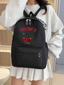 Rucsac casual de mare capacitate, ghiozdan minimalist la modă pentru studenți, rucsac de călătorie unisex, cadou pentru prieteni, mamă, profesori - Negru - Vizualizare 1