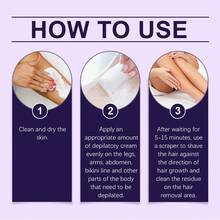 100g&Scraper,Body Hair Removal Cream, Quickly And Gently Removes Hand Hair, Armpit Hair And Leg Hair, Making The Skin Smooth, Tender And Brightening, And Removing Delicate Hair From The Body Skin - Purple - View 6