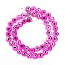 Aproximadamente 90 piezas de cuentas de vidrio Lampwork con flores de mil colores, ojos de diablo transparentes planos y redondos de 4mm, materiales de joyería DIY para hacer pulseras, collares y adornos de teléfono como regalo de Halloween - Cuentas redondas planas de vidrio con forma de mil flores de 4 mm - Ver 23