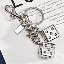 1 Pc New Good Luck Dice Keychain String, Fashionable Bag Keychain Accessory As Exquisite Gift - Bạc - Xem 3