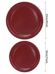 10pcs/20pcs/50pcs Burgundy Paper Plates Wine Red Paper Plates Round Dinner Plates Hot Cold Food Tableware Bulk7 Inch Cake Snack Plates For Daily Use Party Supplies Birthday Camping Picnic Festival Christmas Table Decorations - Brown-red - View 2