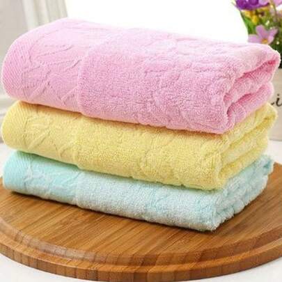 2PCS Nature-Inspired Art Plain Fiber Towel - 33x73cm Soft Absorbent Bath Towel, Plush Hand Body Towels, Quick-Dry Face Cloth For Bathroom, Spa Travel, 3 Classic Color Options For Daily Use, Enhance Your Bathroom Experience With Artistic Elegance
