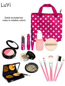 Kids Role Play Makeup Toy Set (No Real Cosmetics), Girls Pretend Makeup Toy Combo, Gift For Girls Birthday/Holiday/Halloween/Christmas
