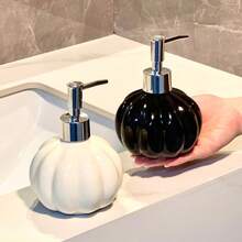 Nowoczesna, minimalistyczna, ceramiczna butelka z dozownikiem, czarno-biała, wielokrotnego napełniania, kreatywna butelka na mydło w płynie, stylowa butelka do dekoracji łazienki, butelka do zlewu domowego, butelka do dozownika płynu do publicznej toalety, butelka do przechowywania w łazience w hotelu, artykuły do łazienek komercyjnych, butelka do zlewu w holu hotelowym