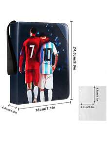 Card Binder,Zip Trading Card Binder 4 Pocket,Removable Football Card Binder,Game Card Folder,50 Double Side Pages Card Collection Folder,Trading Card Album Folder Hold Up To 400 Cards,Football Cards,Trading Card Binder,Trading Cards - Multicolor - View 6