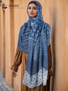 1pc Elegant Women's Floral Embroidery Fringed Square Scarf, Versatile Neckwear All Season - Multicolor - View 1