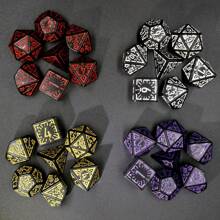 7pcs 18mm Vintage Acrylic Multi-Faceted Dice, Party Supplies & Gifts For Gamers