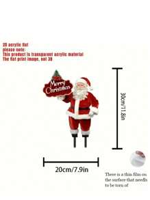 2D 亚克力圣诞老人白胡子花园桩 - 最佳户外圣诞庭院装饰，无需电池，圣诞庭院装饰 - 彩色 - 查看 13