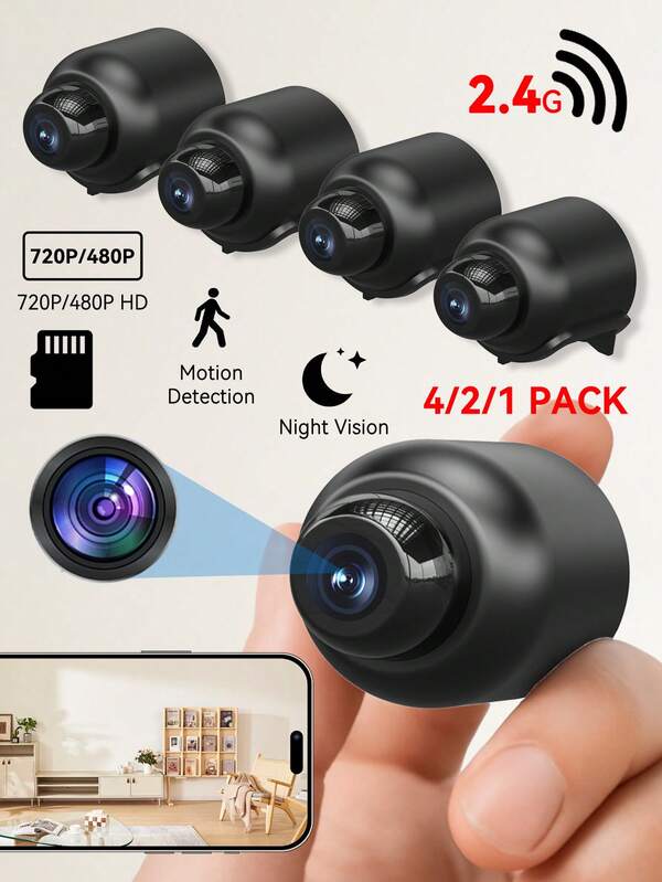Mini WiFi Camera With Night Vision, HD 720P Wireless Camera With Motion Detection, Remote Monitoring