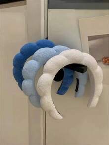 1个/3个/4个装女士拿铁海绵云朵发箍，可爱百搭宽发箍，防滑发带，优雅波西米亚风，适合秋冬季节，发箍发饰头饰