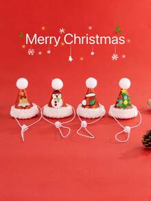 1pc Adjustable Pet Christmas Hat, Suitable For Cats And Small/Medium Dogs, Perfect Christmas Eve & Christmas Gift For Pets