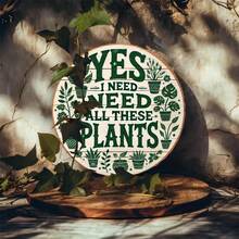 All These Plants Vintage Metal Tin Sign "Yes, I Need All These Plants" - Rustic Botanical Wall Art With Potted Plant Illustrations, Durable Indoor/Outdoor Decor For Home, Garden, Cafe & Plant Shop, Indoor Outdoor Signage | Botanical Themed Design | Intricate Illustrations - Multicolor - View 2