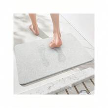 Diatomite Stone Bath Mat Absorbent Drying Bathstone Bathmat Rugs Non-Slip Mat - 銀色 - 查看 8