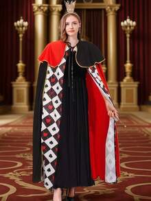 1 chiếc áo choàng hóa trang Red Heart Queen, phụ kiện trang phục nhập vai, thích hợp cho lễ hội, tiệc tùng, Halloween và các ngày lễ khác để mặc - Nhiều màu - Xem 4