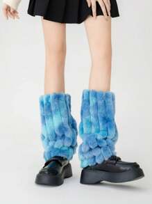Plush Leg Warmers, Colorful Fuzzy Leg Warmers, Winter Warm Leg Sleeves Boot Cuffs