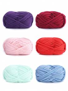 Premium Polyester Crochet & Knitting Yarn - 1pc, 100G Each, 30m Length - Ideal For DIY Projects, T-Shirts, Slippers & Baskets,Fabric Strip Handmade Weaving Diy Bag, Toy, Shoe, Carpet, Organizing Basket Thread