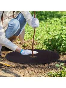 10 包，20.5 英寸无纺布树木覆盖物环加厚树木保护垫植物覆盖物圆形防草园艺织物覆盖物用于控制根部保护 - 黑色 - 查看 4