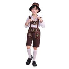 Kids Bavarian Boy Set Includes Hat, Suspenders, Shirt, And A Pair Of Knee Socks, German Traditional Costume For Oktoberfest, Halloween, Cultural Events & Stage Performances