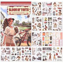 20 Sheets Scrapbook Stickers Book, 100+ Journaling Stickers For Scrapbooking Supplies, PET Aesthetic Vintage Stickers For Scrapbooking