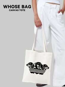Dachshund Dog/HOT DOG Graffiti Dog, And Fashionable Support Tote Bag,Handbag, Reusable Shopping Bags, Foldable Large Capacity Casual Grocery Bags,Tote Bag