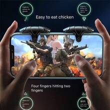 GOFOYO CK3 Mobile Game Controller, Sensitive Shooting Controller Joystick For //, Aim And Fire Trigger (1 Pair) - Black - View 1