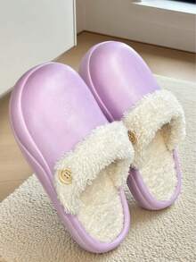 New Men's EVA Warm Slippers In Autumn And Winter, The Shell Is Made Of EVA Material, Which Is Light And Comfortable, Wear-Resistant And Non-Slip, Toe Protection In Closed Toe, Velvet Inside, Warm And Cold-Proof, Long-Term Wear Is Not Tiring Or Stuffy, And It Is Not Easy To Crack And Deform.