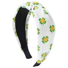 1pc Women's Fashion Headband Hair Accessory, Simple Printed Fabric Headband Clover Polka Dot Fashion Headband Irish St. Patrick's Day Headband Suitable For Daily Leisure, Festival Party Wear, Perfect Holiday Gift For Family And Friends - 帽子 - 查看 5