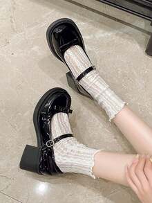 1 Pair Teenage Girls' Fashion Platform Loafers, Butterfly Decor Sweet School Style, New Spring Casual Shoes